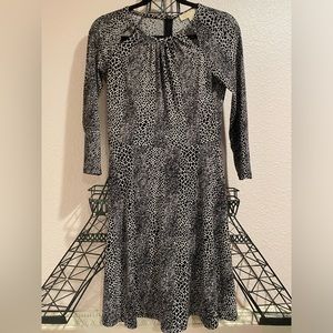 Micheal Kors size extra small printed white and black long sleeve dress